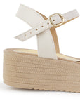 Sandalia Beige Dama Pulsera Moda Plataforma Baja Casual 4500183