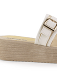Sandalia Beige Mujer Plataforma Baja Doble Tira Casual Moda Verano 4500188
