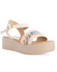 Sandalia Beige Mujer Casual Moda Tejido Multicolor Moda 4500098