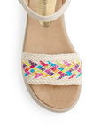 Sandalia Beige Mujer Casual Moda Tejido Multicolor Moda 4500098