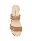 Sandalia Beige Mujer Plataforma Alta Casual Brillos Moda 3201363