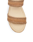 Sandalia Beige Mujer Plataforma Alta Casual Brillos Moda 3201363