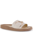 Sandalia Beige Dama Moda Playa Piso Herraje Casual 3201426