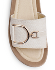 Sandalia Beige Dama Moda Playa Piso Herraje Casual 3201426
