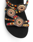 Sandalia Negro Plataforma Alta Moda Tiras Cruzadas Pedreria Casual 3201429
