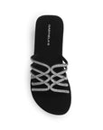 Sandalia Negro Mujer Tiras Moda Pedreria Plataforma Alta Casual 3201433