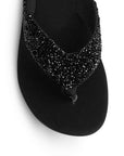 Sandalia Negro Dama Casual Plataforma Alta Tira Brillos Moda 3201438