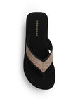 Sandalia Negro Oro Rosado Moda Empeine Decorado Brillos Plataforma Moda 3201443