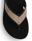 Sandalia Negro Oro Rosado Moda Empeine Decorado Brillos Plataforma Moda 3201443