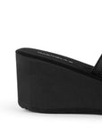 Sandalia Negro Dama Plataforma Tira Ancha Detalle Pedreria Moda 3201444