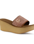Sandalia Cafe Dama Plataforma Tira Ancha Detalle Pedreria Moda 3201446