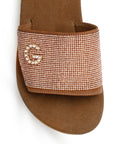 Sandalia Cafe Dama Plataforma Tira Ancha Detalle Pedreria Moda 3201446