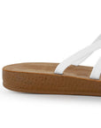 Sandalia Blanco Dama Plana Verano Tiras Cruzadas Moda Casual Mujer 3201455