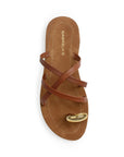Sandalia Cafe Dama Plana Verano Tiras Cruzadas Moda Casual Mujer 3201456