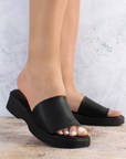 Sandalia Negro Mujer Casual Plataforma Baja Moda 4550046