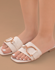 Sandalia Beige Casual Herraje Piso Dama Moda 4550065