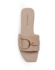 Sandalias Beige Casual Herraje Piso Moda Mujer 4550066