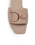 Sandalias Beige Casual Herraje Piso Moda Mujer 4550066