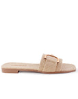 Sandalias Beige Casual Herraje Piso Moda Mujer 4550067