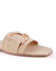 Sandalias Beige Casual Herraje Piso Moda Mujer 4550067