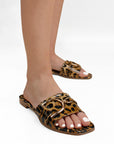 Sandalia Cafe Negro Piso Dama Casual Verano Herraje Moderno Mujer 4550080