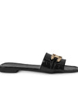 Sandalia Negro Dama Casual Hebilla Metalica Tira Ancha Moda Mujer 4550092