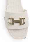 Sandalia Beige Dama Casual Hebilla Metalica Tira Ancha Moda Mujer 4550097