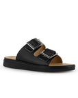 Sandalia Negro Playa Mujer Comoda Casual Doble Hebilla Mujer 2640112
