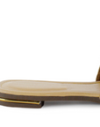 Sandalia Oro Plana Moño Casual Elegante Punta Cuadrada 4930064