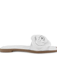 Sandalia Beige Flor Mujer Moda Elegante Playa Verano Piso Elegante 4930068