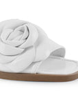 Sandalia Beige Flor Mujer Moda Elegante Playa Verano Piso Elegante 4930068