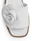 Sandalia Beige Flor Mujer Moda Elegante Playa Verano Piso Elegante 4930068