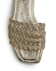 Sandalia Oro Mujer Moda Verano Diseño Tejido Elegante Casual 4930073