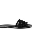 Sandalia Negro Mujer Moda Verano Diseño Tejido Elegante Casual 4930074