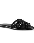 Sandalia Negro Mujer Moda Verano Diseño Tejido Elegante Casual 4930074