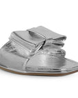 Sandalia Plata Dama Piso Moño Casual Elegante Moda Verano Mujer 4930075