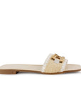Sandalia Beige Mujer Piso Casual Herraje Moda Dama 1710624