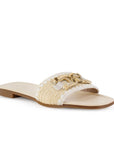 Sandalia Beige Mujer Piso Casual Herraje Moda Dama 1710624