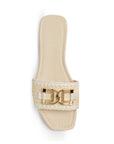 Sandalia Beige Mujer Piso Casual Herraje Moda Dama 1710624
