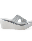 Sandalias Plata Plataformas Mujer Elegantes Altas Brillantes Moda 3402741