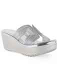 Sandalias Plata Plataformas Mujer Elegantes Altas Brillantes Moda 3402741