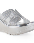 Sandalias Plata Plataformas Mujer Elegantes Altas Brillantes Moda 3402741