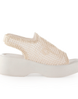 Sandalia Beige Tejida Casual de Mujer Ligera Para Todos los Looks 3402742