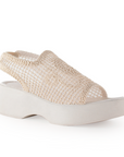 Sandalia Beige Tejida Casual de Mujer Ligera Para Todos los Looks 3402742