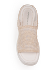 Sandalia Beige Tejida Casual de Mujer Ligera Para Todos los Looks 3402742