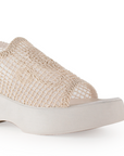 Sandalia Beige Tejida Casual de Mujer Ligera Para Todos los Looks 3402742