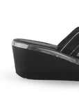 Sandalias Negro Plataformas Mujer Elegantes Altas Brillantes Moda 3402761