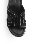 Sandalias Negro Plataformas Mujer Elegantes Altas Brillantes Moda 3402761