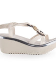 Sandalias Beige con Plataforma Alta Estilo Casual Sofisticado Moda 3402765