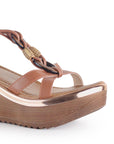 Sandalias Cafe con Plataforma Alta Estilo Casual Sofisticado Moda 3402766